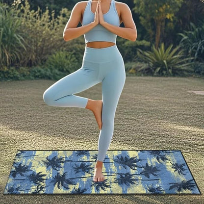 Bulopur Tropical Palm Tree Car Seat Towel Cover Waterproof Sweat Towel Car Seat Cover Anti-Slip Bucket Seat Protector for Swimming Pool Camping Beach Yoga Towels Mat