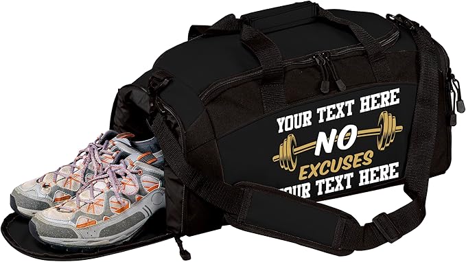 Personalized Weightlifting Duffel Bag – Custom Gym Bag with Name & Logo – Heavy Duty Workout Bag for Men & Women – Lifting, Powerlifting, Bodybuilding Training Gear
