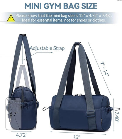 Small Gym Bag for Women Mini Duffle Bag with Wet Compartment, Lightweight Waterproof Cute Tote for Girls Workout Sport Travel,Blue