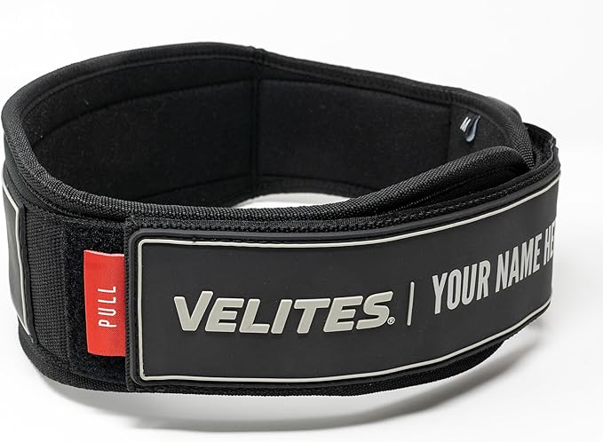 Velites - Weightlifting Lumbar Support Belt - Official of the Royal Spanish Weightlifting Federation - Extra-adherent Velcro - For Deadlifts, Squats, Snatches and Cleans