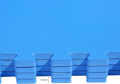 BalanceFrom Puzzle Exercise Mat 1/2" Thick, EVA Interlocking Foam Floor Tiles for Home Gym, Mat for Home Workout Equipment, Floor Padding for Kids, Multiple Sizes and Colors