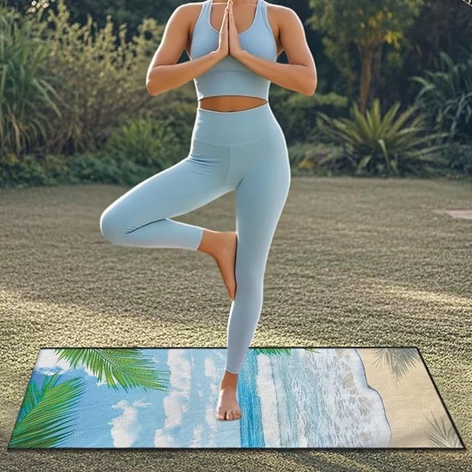 Bulopur Hawaiian Car Seat Towel Cover Absorbent Soft Palm Tree Beach Towel Car Seat Covers Front Seats Running Post Workout Sweatproof Yoga Towels Blanket
