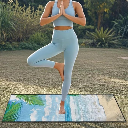 Bulopur Hawaiian Car Seat Towel Cover Absorbent Soft Palm Tree Beach Towel Car Seat Covers Front Seats Running Post Workout Sweatproof Yoga Towels Blanket