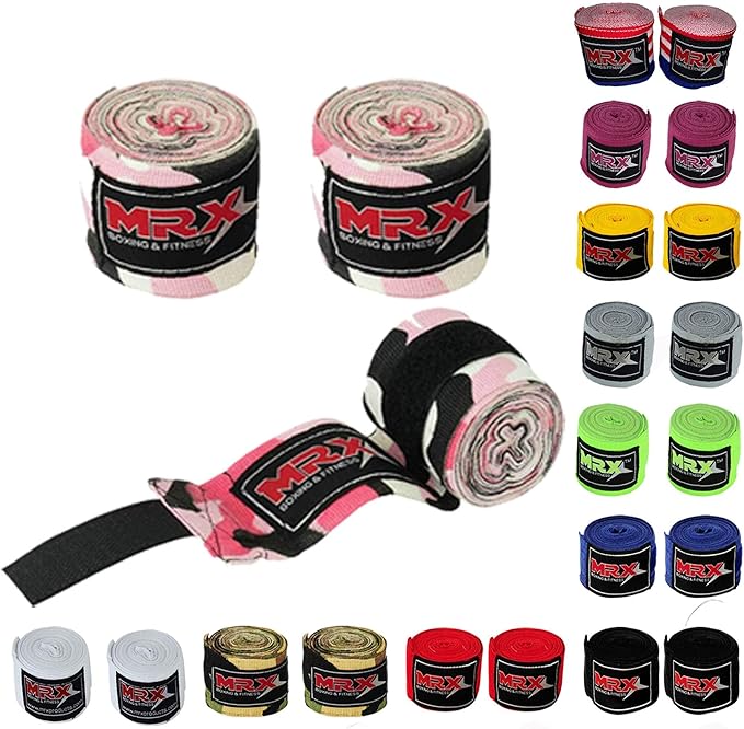 MRX BOXING & FITNESS Boxing Hand Wraps 100% Cotton Multi Colors Great for MMA Boxing Muay Thai Kick Boxing Training 118, 160, 180 Length