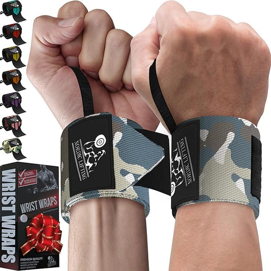 Nordic Lifting Wrist Wraps (1 Pair/2 Wraps) – Lifting Wrist Wraps with Thumb Loop for Weightlifting, Powerlifting & CrossFit – Durable Wrist Support Straps for Men & Women – Gym Essentials for Heavy Lifts