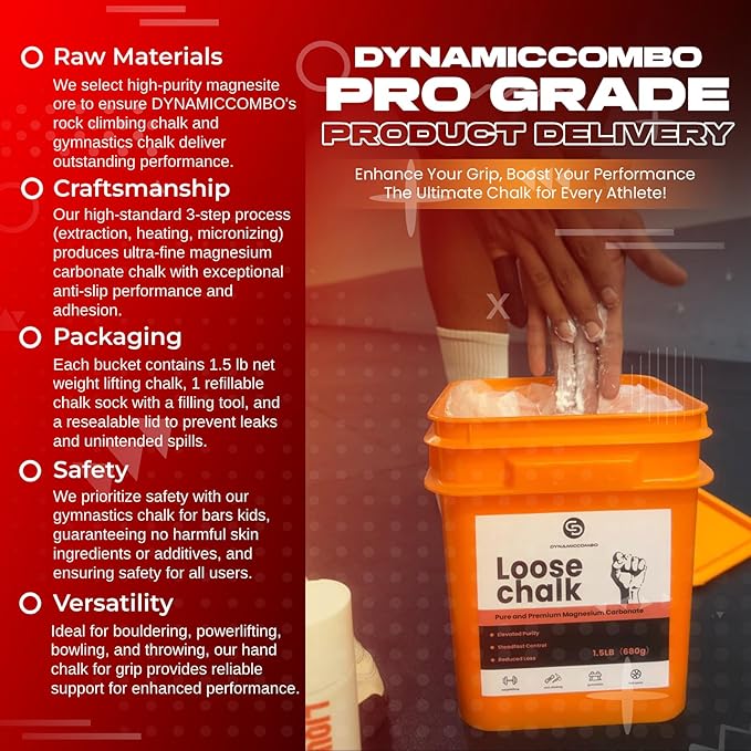 Gym Chalk Bucket | 1.5lb Net Weight Chalk Powder for Weightlifting, Gymnastics & Multi-Sport
