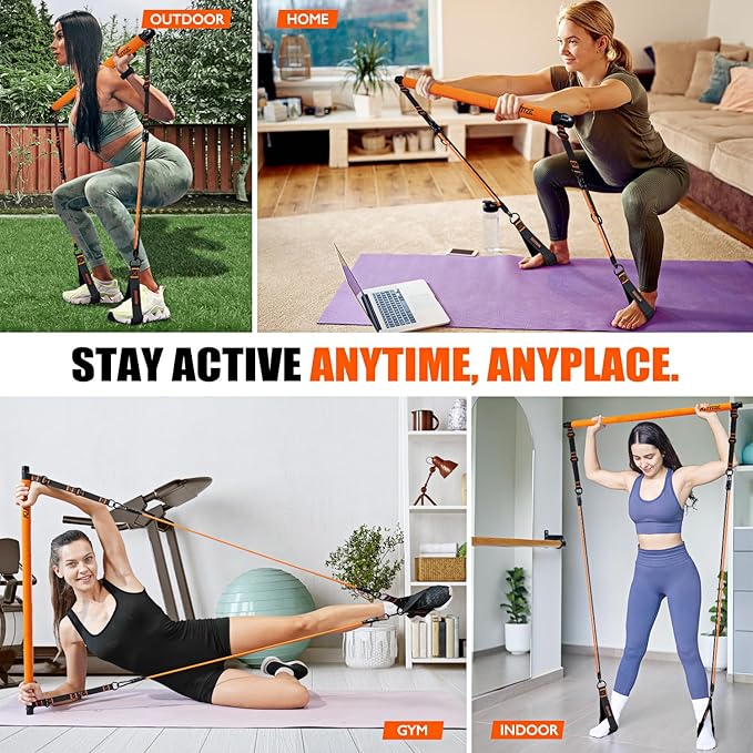 Pedal Resistance Band with Handle and Booty Bands Set for Women, 2 in 1 Fabric Exercise Bands for Core, Leg and Glutes, Full Body Home Gym Exercise Equipment for Yoga, Pilates, Physical Therapy