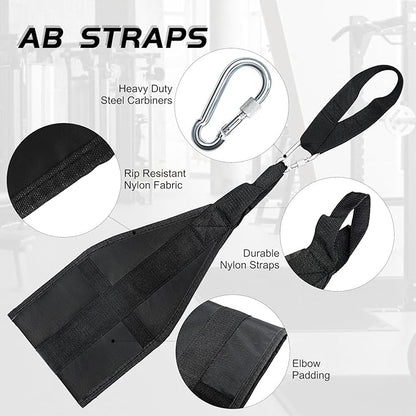 Hanging Ab Straps for Pull Up Bar: Gym Ab Sling Straps for Arm Pull up Workout Support for Training Knee and Leg Raises