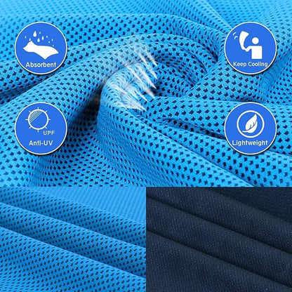4 Packs Cooling Towels (40"x12") Microfiber Ice Towel for Neck & Face - Yoga, Golf, Sports, Gym, Workout, Camping, Fitness & Outdoor Activities