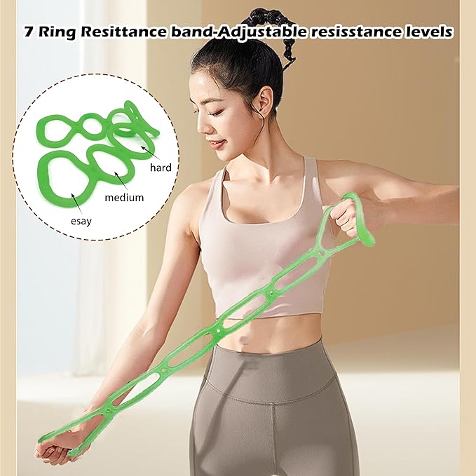 7 Ring Adjustable Loop Resistance Bands for Working Out Walk at Home，Workout Bands Exercise Stretch Band for Women&Men Fitness, Yoga, Pilates-Non-Slip, Durable Rubber, Home/Gym Use