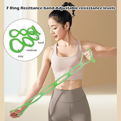 7 Ring Adjustable Loop Resistance Bands for Working Out Walk at Home，Workout Bands Exercise Stretch Band for Women&Men Fitness, Yoga, Pilates-Non-Slip, Durable Rubber, Home/Gym Use