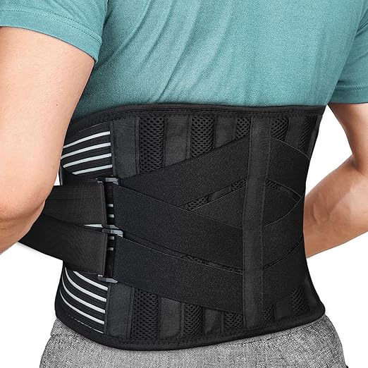 Back Brace for Lower Back Pain Relief, Anti-skid Lumbar Support Belt With Mesh for Women Men, Adjustable Lumbar Support Brace for Sciatica, Scoliosis, Body Shape Waist Trainer for Heavy Lifting, Gym, Workouts (M)