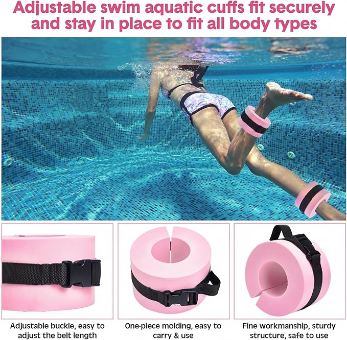 5 Pcs Pool Aquatic Exercise Set Including 2 Lightweight Water Dumbbells, 2 Ankle Swimming Weights, and Swim Belt Water Exercise Equipment for Aquatic Aerobics