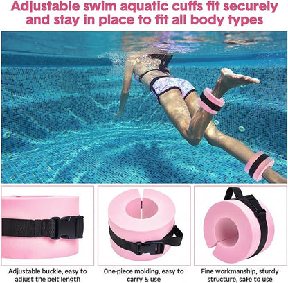 5 Pcs Pool Aquatic Exercise Set Including 2 Lightweight Water Dumbbells, 2 Ankle Swimming Weights, and Swim Belt Water Exercise Equipment for Aquatic Aerobics