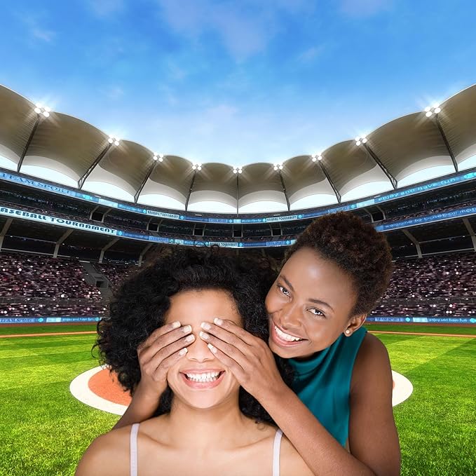 Baseball Backdrop Baseball Green Field Stadium Photography Background Sports Game Decorations Newborn Boy Children Portrait Photo Booth Festival Event Shooting Family Studio Props Vinyl 20x10ft