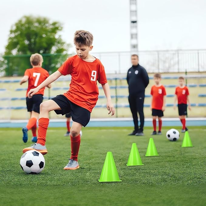 36pcs Cones 7 Inch Soccer Cones and Plastic Traffic Cones, Durable Cones for Sports Training, Ideal for Soccer, Basketball, Football, Skating, and Agility Drills Practice