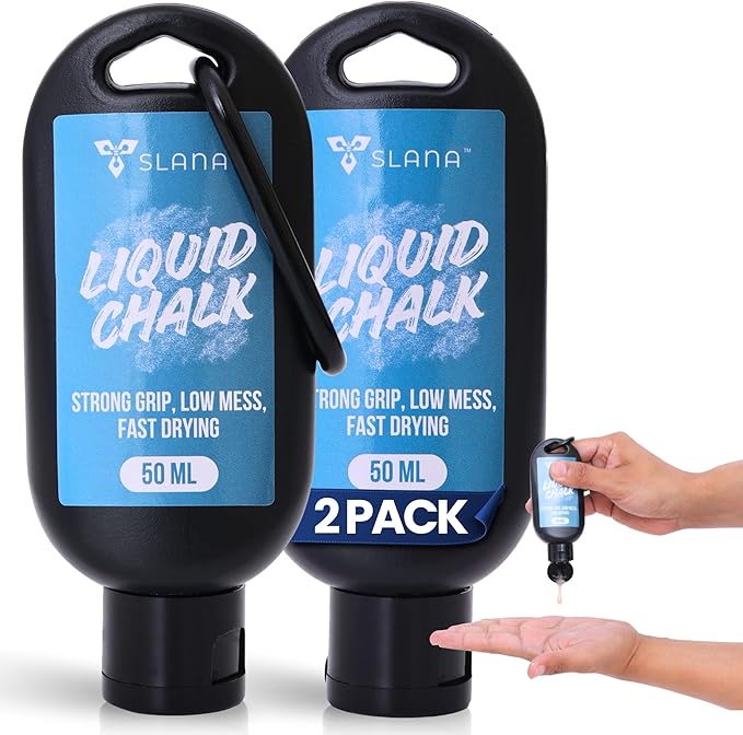 Liquid Chalk for Gym, Weightlifting – Fast Drying Gym Chalk Liquid, Lasting Grip Formula – Mess Free, Dust-Free, Skin-Safe Liquid Climbing Chalk for Pull Ups, Gymnastic & Training