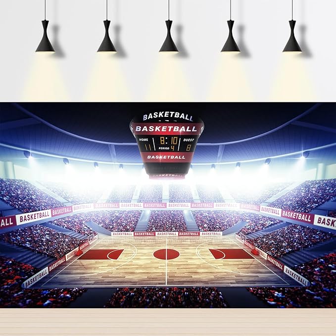 Basketball Stadium Backdrop Basketball Stage Arena Photography Background Sports Basketball Fans Party Backdrop Decors Basketball Stadium Arena Match Games Background Decorations Props 20x10ft