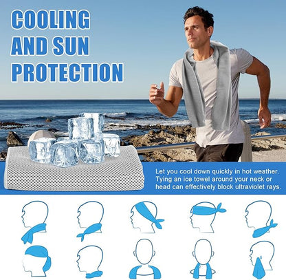 4 Pack Cooling Towel for Neck and Face,Ice Towel for Hiking Camping Riding Tennis Yoga Fitness Workout Gym Sweat Ice Towels (Multicolor-03)