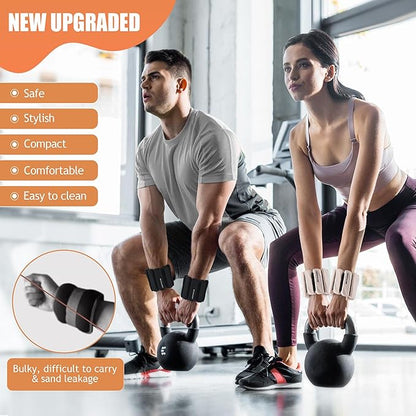 Ankle Weights Set of 2 (1 lb/2 lb Each) for Women Men Adjustable Wrist Bracelet for Home Gym Weighted Bangles Wristbands Leg Arm Weights for Walking Swimming Running Pilates Yoga Gym