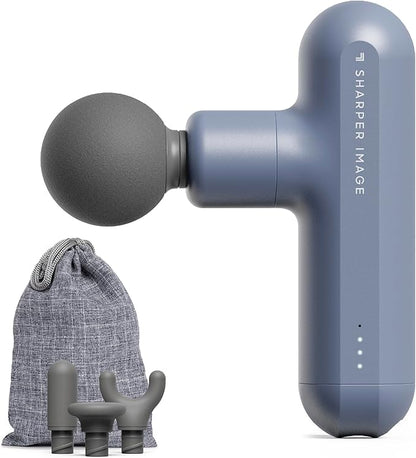 Sharper Image Powerboost Move Aero 3.0 – Mini Percussion Massage Gun| Updated Soft-Touch Design, Carrying Bag, 4 Nodes| Portable Full Body Back & Shoulder Massager| Deep Tissue Massage Tool Gift