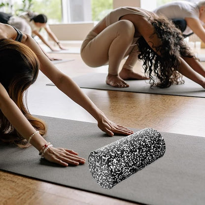 Foam Roller Massage Stick for Muscle Relaxation 30x15cm Epp Yoga Roller for Back Relief and Body Workout Black and White Fitness Exercise for Home Use