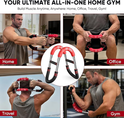 FitBeast Twister Arm Trainer, 4 Progressive Resistance Levels (30-120 lbs), 4-Spring Adjustable Arm & Chest Workout Equipment, Upper Body Strength Training Equipment for Home Gym
