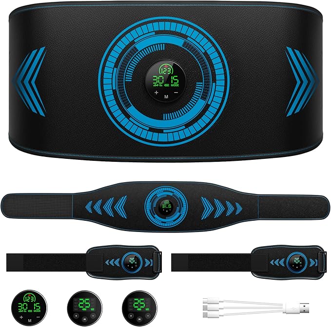 EMS Muscle Stimulator, Electronic ABS Stimulator Muscle Toner Trainer for Abdominal/Arms/Legs, FDA Cleared Ab Fitness Strength Training Workout Equipment for Men and Women
