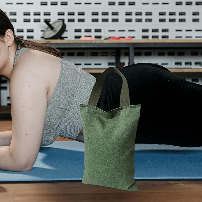Homoyoyo Weighted Sandbag for Leg Training and Weightlifting, 2 Kg Canvas Sand Exercise Bag with Handle, Empty Gym Sandbag for Yoga and Fitness Workouts
