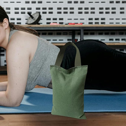 Homoyoyo Weighted Sandbag for Leg Training and Weightlifting, 2 Kg Canvas Sand Exercise Bag with Handle, Empty Gym Sandbag for Yoga and Fitness Workouts