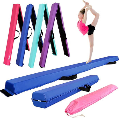 MARFULA 6 FT / 8 FT / 9 FT / 10 FT Folding Gymnastic Balance Beam for Kids with Carry Bag for Home and Club Use