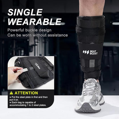 Ankle Wrist Weights 4lb/10lb/15lb/20lb/25lb/30lb BeatBoost Adjustable Leg Arm Weights for Men Walking Pilates Exercise Workout Gym Aerobics
