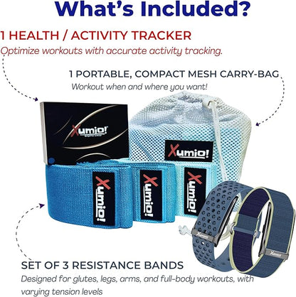 Screenless - Smart Health & Activity Tracker with 3 Premium Resistance Bands | Track Heart Rate, Sleep & Activity | Tone, Strengthen & Sculpt at Home or on The Go