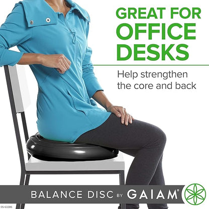 Gaiam Balance Disc Wobble Cushion Stability Core Trainer for Home or Office Desk Chair & Kids Alternative Classroom Sensory Wiggle Seat