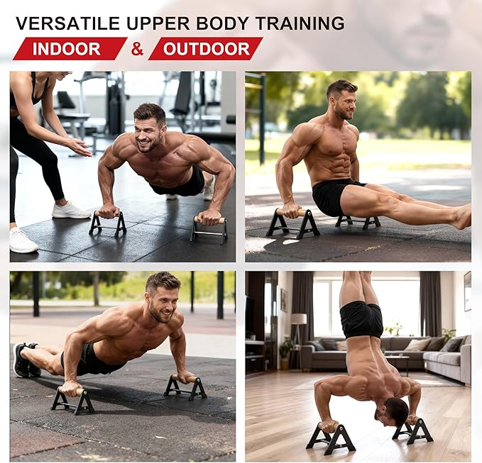 Push Up Bar - Heavy-Duty Stainless Steel Pushup Stands with Non-Slip Base, 500LB Capacity, Portable Home Gym Equipment for Strength Training & Floor Workouts
