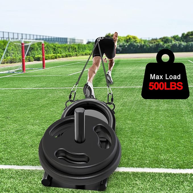 Kipika Weight Sled, Workout Sled, Fitness Strength Training Sled, Speed Training Sled for Athletic Exercise, Speed Improvement, Easily Through Obstacles, Suitable for 1" & 2" Weight Plate
