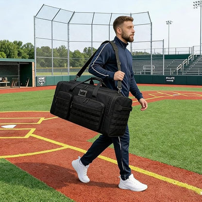 135L Large Duffle Bag, Heavy Duty Duffle Bag for Travel, Extra Large Sports Gym Equipment Bag for Soccer Baseball Basketball Hockey Football, Black