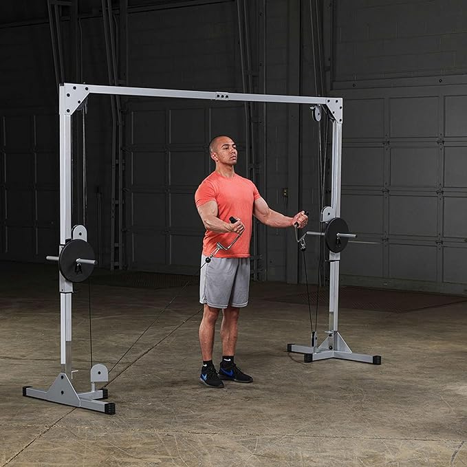 Body-Solid Best Fitness Functional Trainer Cable Machine, Full Body Workout Weight Stacks, Chest and Shoulder Exercise Home Gym LAT Pulldown Machines with 190lb Weights Stack, Midnight Black
