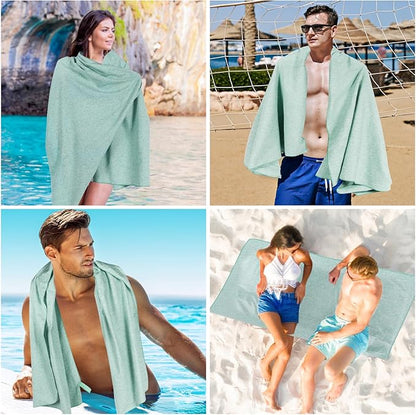 Quick Dry Microfiber Camping Towel,Large Beach Travel Gym Body Hiking Swimming Pool Towel (Light Green, 30X60 Inch)