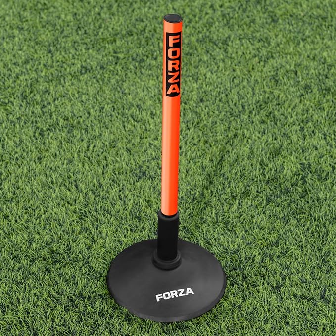 FORZA Slalom Agility Poles | Improve Endurance, Speed & Footwork | Color, Size & Rubber Base Options Available [8 Pack]