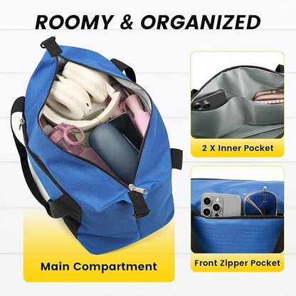 Vorspack Small Gym Bag - 14 Inches Duffle Bag for Travel Lightweight Duffel Bag for Men Women Personal Item Bag Weekender Bag for Travel Sports Gym - Blue