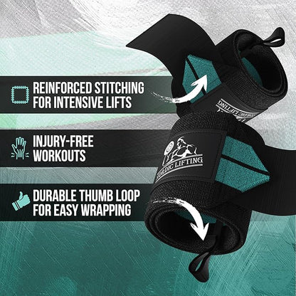 Nordic Lifting Wrist Wraps (1 Pair/2 Wraps) – Lifting Wrist Wraps with Thumb Loop for Weightlifting, Powerlifting & CrossFit – Durable Wrist Support Straps for Men & Women – Gym Essentials for Heavy Lifts