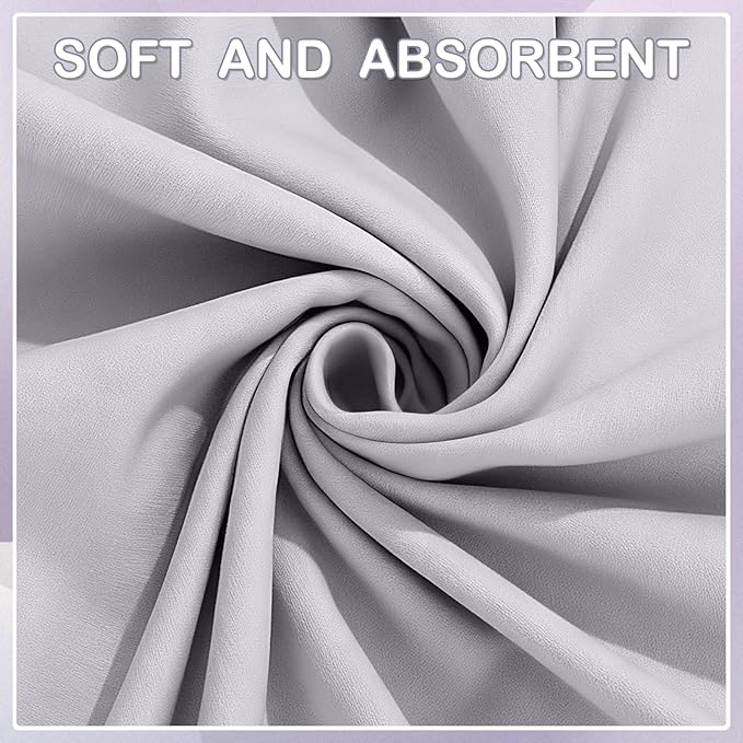 Soulchen 6 Pack Hot Yoga Towel Bulk with Grip Dot Non Slip 72" x 24" Microfiber Yoga Mat Soft Sweat Absorbent Pilates Blanket Mat Towel for Exercise Fitness Accessories Workout Gym(Gray)