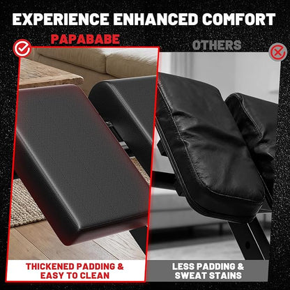 PAPABABE Roman Chair Back Extension Bench Machine, Hyperextension Bench with Durable High-Density Foam, Multi-Functional Bench for Full All-in-One Body Workout