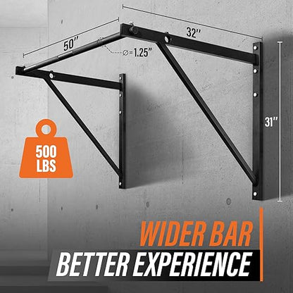 Yes4All Heavy Duty Wall Mounted Pull Up Bar – Multi-Grip Pull Ups / Pull Up Bar Ceiling Mount / Joist Mount for Home Gym
