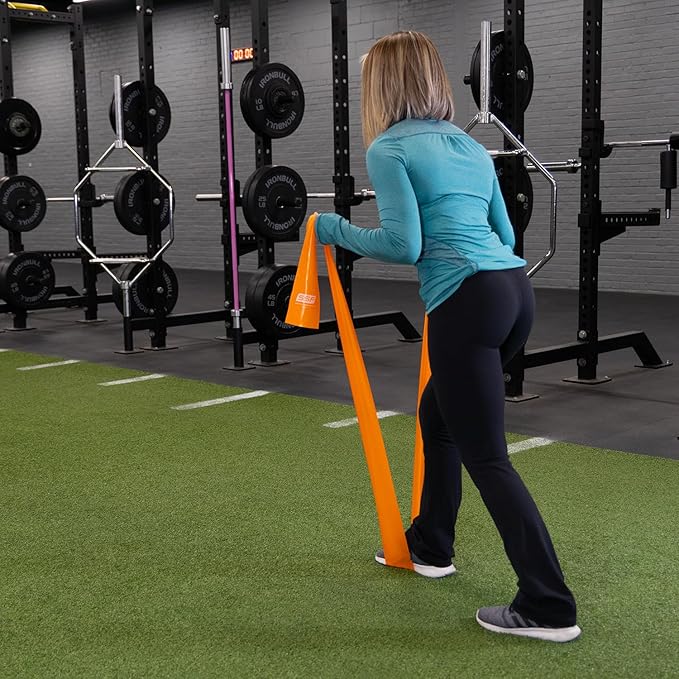 Serious Steel Fitness Flat Resistance Bands for Upper and Lower Body Strength Training and Exercise. (Non-Latex Flat Physical Therapy Exercise Bands - 4" x 25 Yards or 4" x 5 Feet)