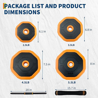 Adjustable Dumbbell Set, 44/66/88 LBS 4-In-1 Home Gym Weights with Connector As Dumbbell, Kettlebell,Barbell for Strength Training, Full Body Workout