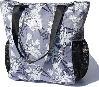 Original Floral Water Resistant Large Tote Bag Shoulder Bag for Gym Beach Travel Daily Bags Upgraded