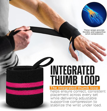 RDX Wrist Wraps for Weightlifting (Pair), IPL USPA Approved, Elasticated 18” Cotton Straps Support with Thumb Loop, Gym Wrap for Weight Lifting Powerlifting Competition Strength Training Bodybuilding