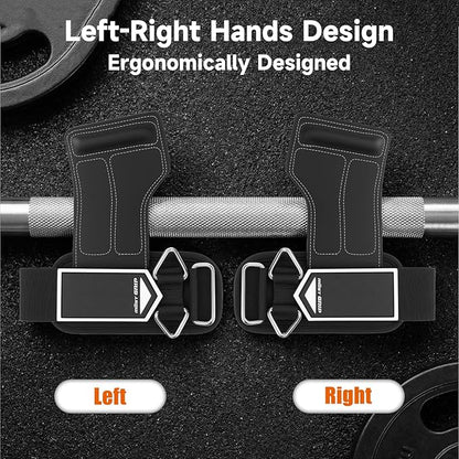Non-Slip Gym Wrist Sraps for Weightlifting, Double Rubber Weight Lifting Straps with D Rings for Cable Machine Workout, Wrist Wraps with Cushion Wrist Loop for Men Women Deadlift
